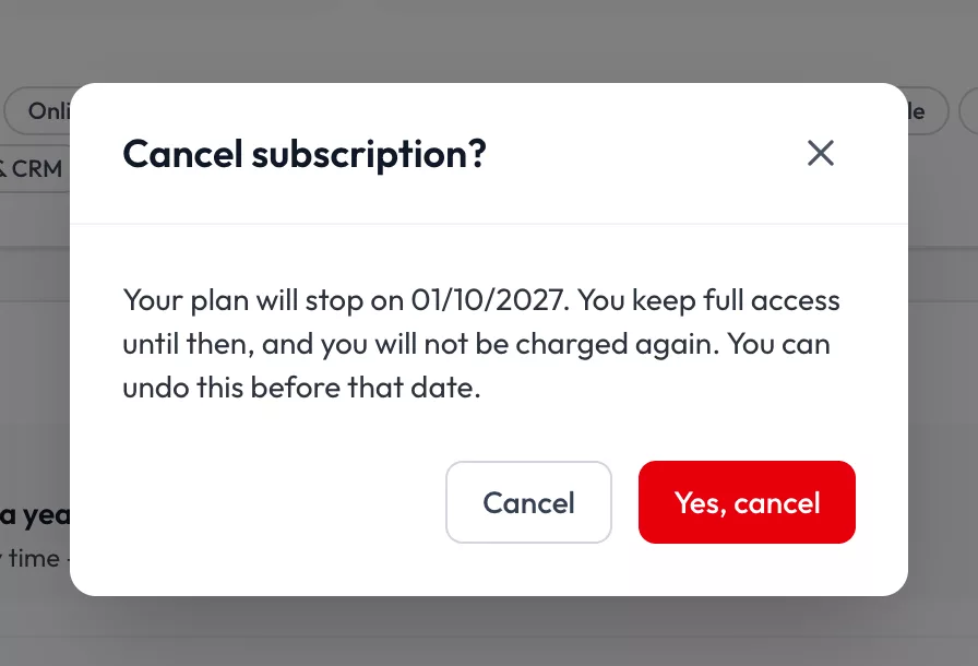 Cancel the subscription